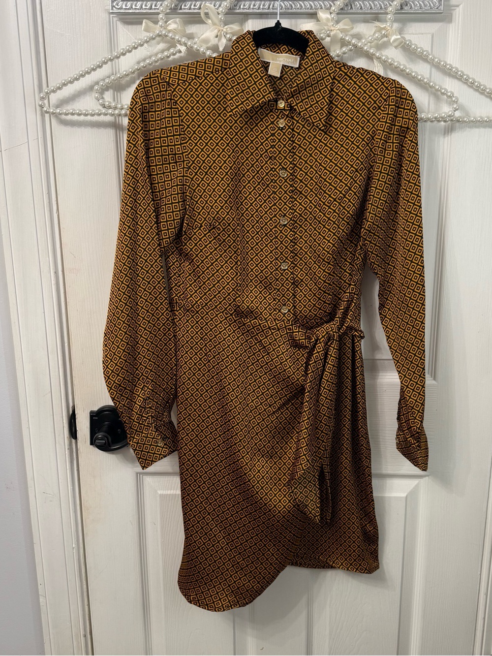 MICHAEL Michael Kors Geometric Print Merigold Tie Dress